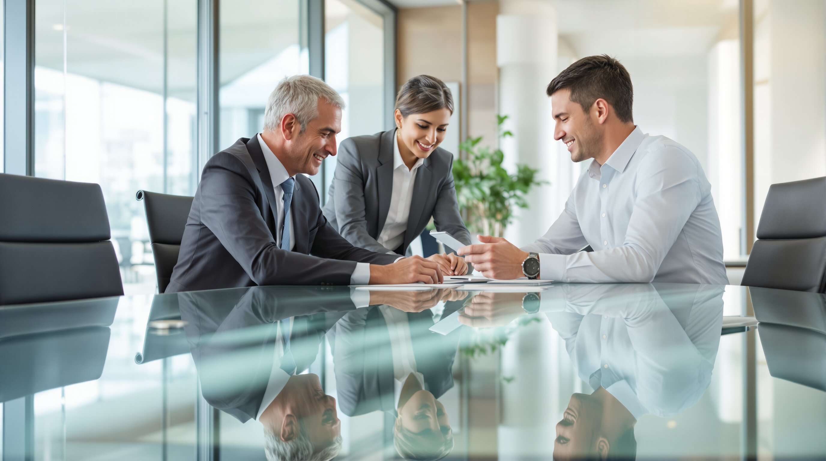 Team collaborating on AI solutions